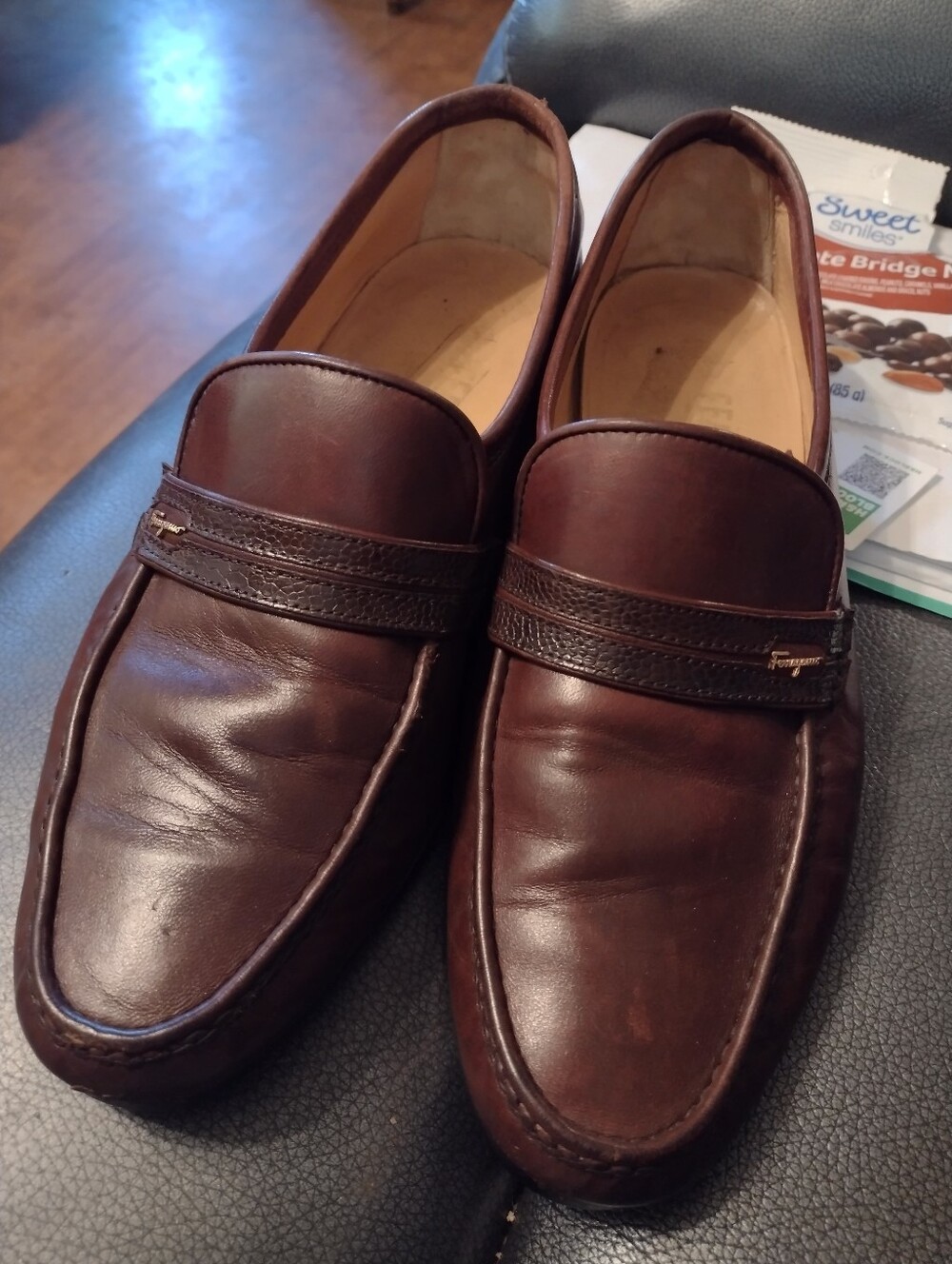 Salvatore Ferragamo Loafer Shoes Mens 9D Brown Toscana SolesSuper Prime Italy